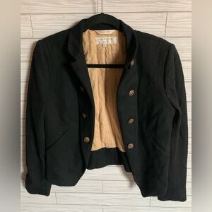 Rag & Bone Black crop Blazer with Gold Buttons